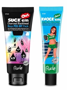 Rude K-Beauty Acne & Blackhead Treatment Set NIB 100 ml & 15 ml each Multi-use